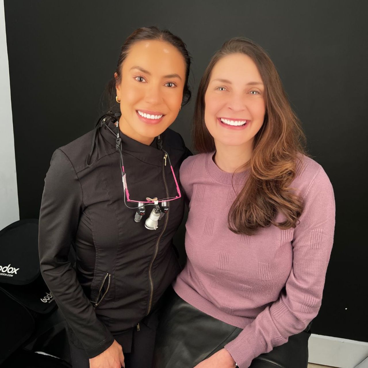 Dr Amanda Seay with veneers patient at Expertise Dental in Mount Pleasant